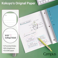 Load image into Gallery viewer, Kokuyo Campus Spiral Notebook 3 Packs - College Ruled 10-1/2" x 8" - MAIDO! Kairashi Shop
