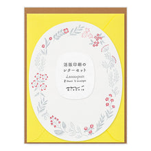 Load image into Gallery viewer, Midori Letterpress Letter Set Wreath Red - MAIDO! Kairashi Shop