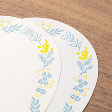 Load image into Gallery viewer, Midori Letterpress Letter Set Wreath Blue - MAIDO! Kairashi Shop