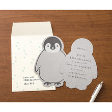 Load image into Gallery viewer, Midori Die-Cut Letter Set Penguin - MAIDO! Kairashi Shop