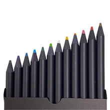 Load image into Gallery viewer, Eyeball Made in Japan 12 Color Pencils in Black Carbon Case - MAIDO! Kairashi Shop