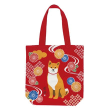 Load image into Gallery viewer, Friends Hill "Kiku-Moyou" Shibata Tote Bag / Red - MAIDO! Kairashi Shop