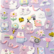Load image into Gallery viewer, Shan Lee Mofu Mofu Happy Stickers - Cat - MAIDO! Kairashi Shop