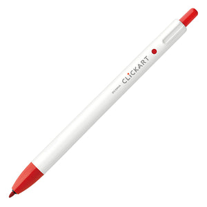 Zebra Clickart Knock Type Pen 0.6 mm - Red - MAIDO! Kairashi Shop