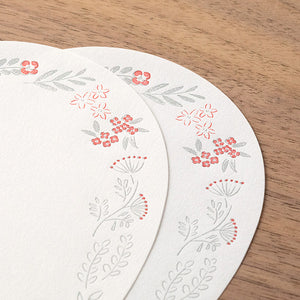 Midori Letterpress Letter Set Wreath Red - MAIDO! Kairashi Shop