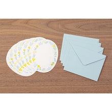Load image into Gallery viewer, Midori Letterpress Letter Set Wreath Blue - MAIDO! Kairashi Shop
