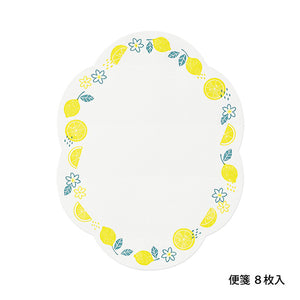 Midori Letterpress Letter Set Wreath Lemon - MAIDO! Kairashi Shop