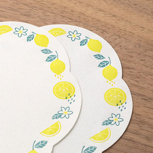 Midori Letterpress Letter Set Wreath Lemon - MAIDO! Kairashi Shop