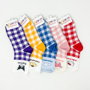 Sanrio Plaid Socks - Kuromi - MAIDO! Kairashi Shop