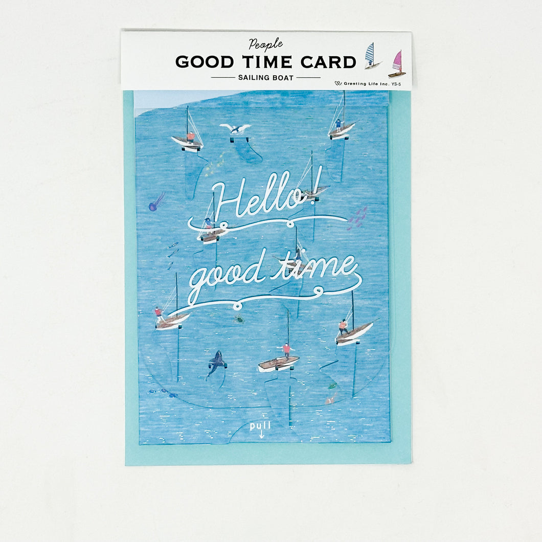 Greeting Life: Good Time Card  - Sailing Boat - MAIDO! Kairashi Shop