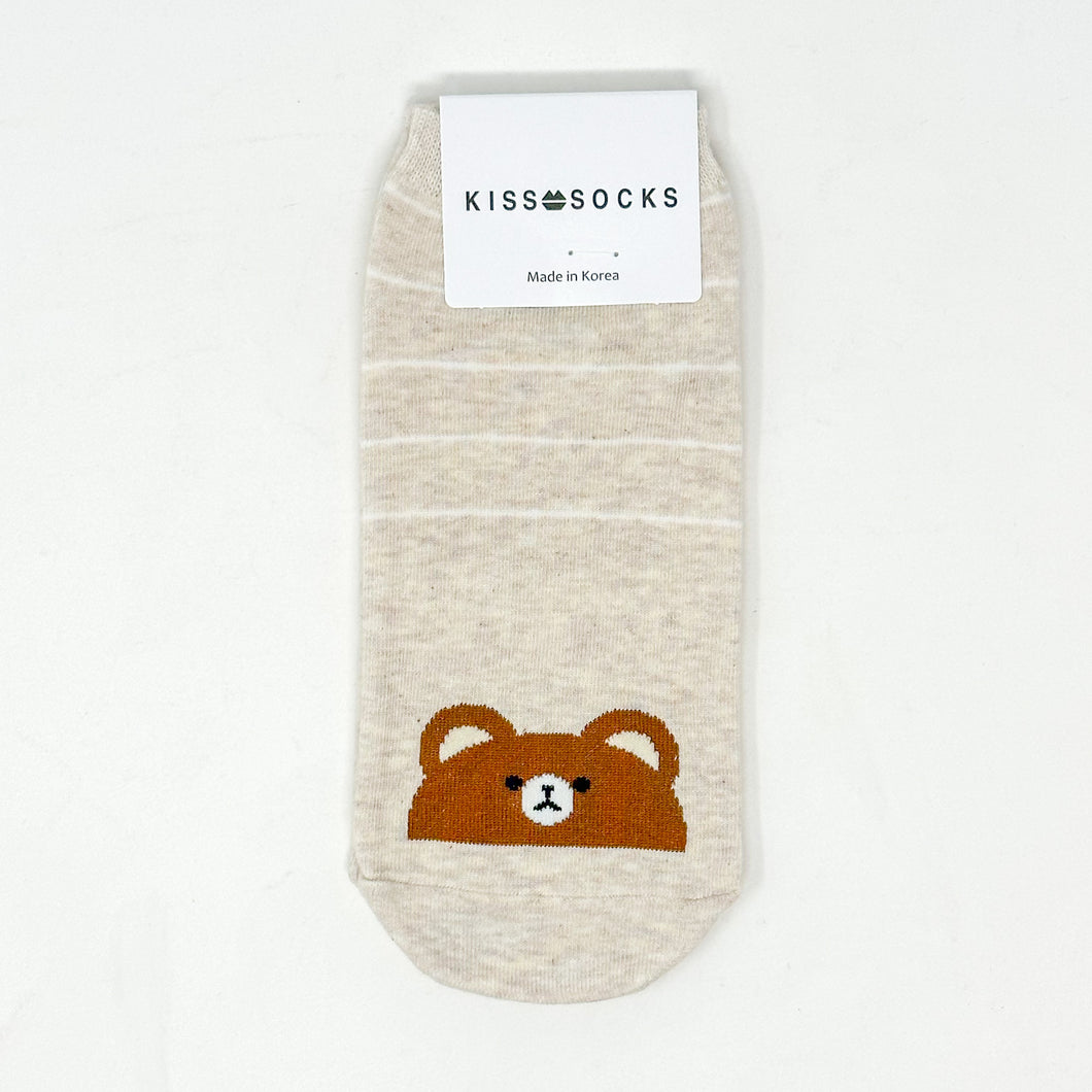 Banzai: Animal Pattern Low Cut Socks - Bear - MAIDO! Kairashi Shop