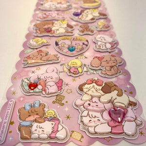 Mikko Illustrations Marshmallow Sleepy Time stickers - MAIDO! Kairashi Shop