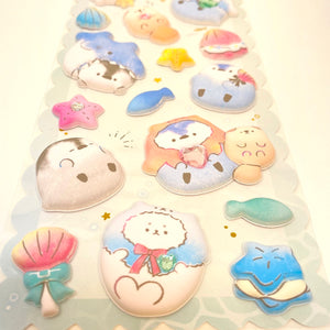 Shanle Funny Penguins Marshmallow Puffy Gem stickers - MAIDO! Kairashi Shop