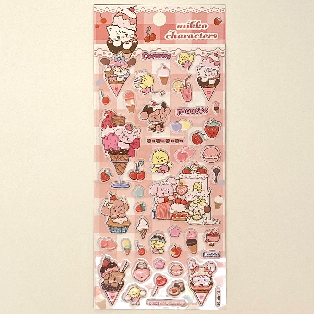 Mikko Illustrations Characters 3D Sweets stickers - MAIDO! Kairashi Shop