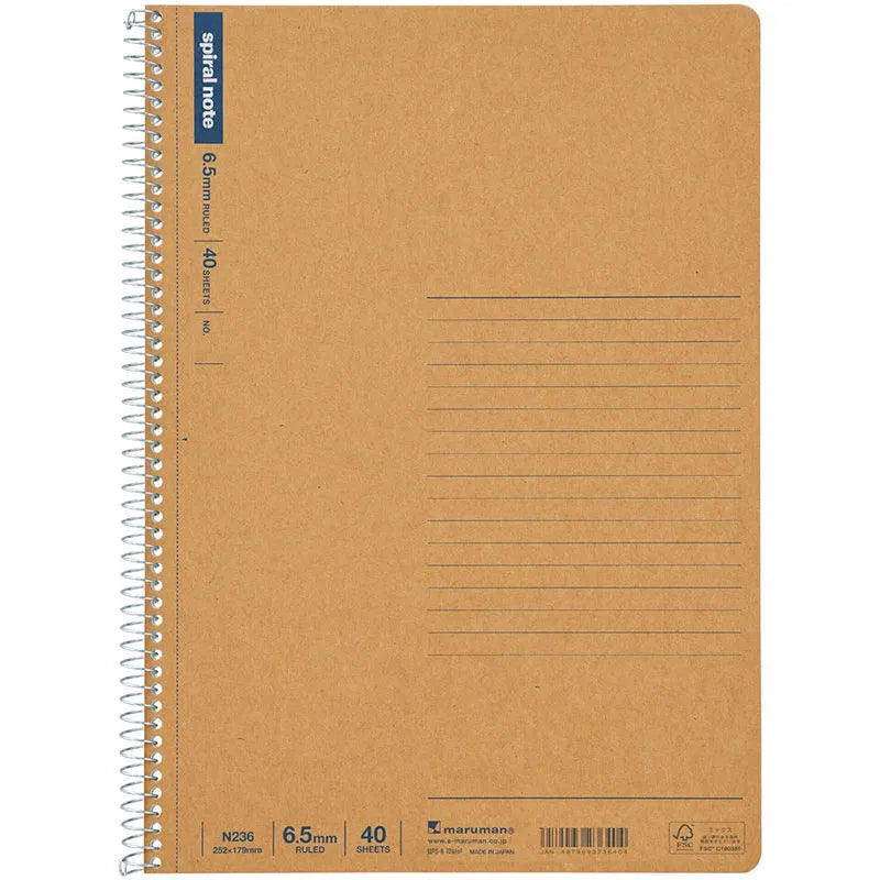Maruman Spiral Notebook Basic B5 Line 6.5 mm 40 Sheets - MAIDO! Kairashi Shop