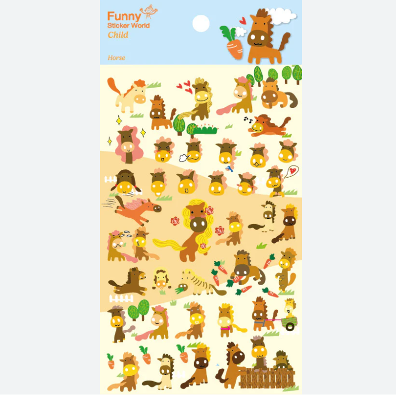 Banzai Funny Puffy stickers - Horse– MAIDO! Kairashi Shop