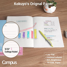 Load image into Gallery viewer, Kokuyo Campus Notebook 3 Packs - College Ruled 9-3/4" x 7-1/2" - MAIDO! Kairashi Shop
