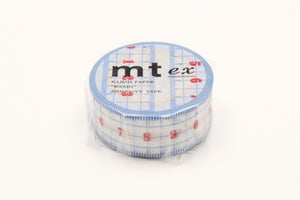 mt Blue and White Ruler Washi Tape 20 mm - MAIDO! Kairashi Shop