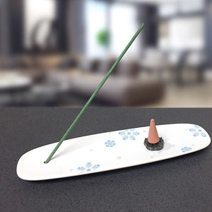 Nippon Kodo Ceramic Incense Plate - Snow Rabbit - MAIDO! Kairashi Shop