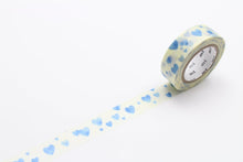Load image into Gallery viewer, mt Heart Stamp Blue Washi Tape 15 mm - MAIDO! Kairashi Shop
