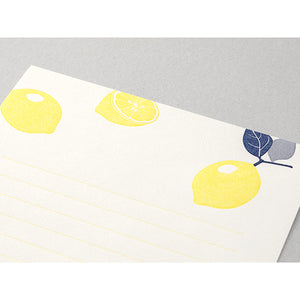 Midori Letterpress Letter Set - Lemon - MAIDO! Kairashi Shop