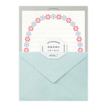 Load image into Gallery viewer, Midori Letterpress Letter Set - Flower Frame - MAIDO! Kairashi Shop
