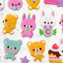 Load image into Gallery viewer, Banzai Funny Puffy Stickers - Star Bunnies and Bears - MAIDO! Kairashi Shop
