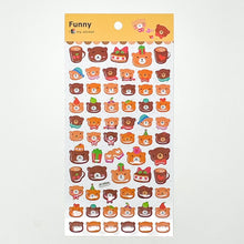 Load image into Gallery viewer, Banzai Funny Puffy Stickers - Brown Bears - MAIDO! Kairashi Shop
