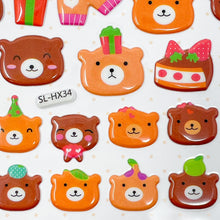 Load image into Gallery viewer, Banzai Funny Puffy Stickers - Brown Bears - MAIDO! Kairashi Shop
