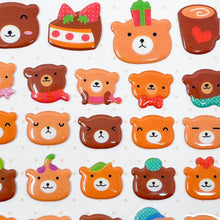 Load image into Gallery viewer, Banzai Funny Puffy Stickers - Brown Bears - MAIDO! Kairashi Shop
