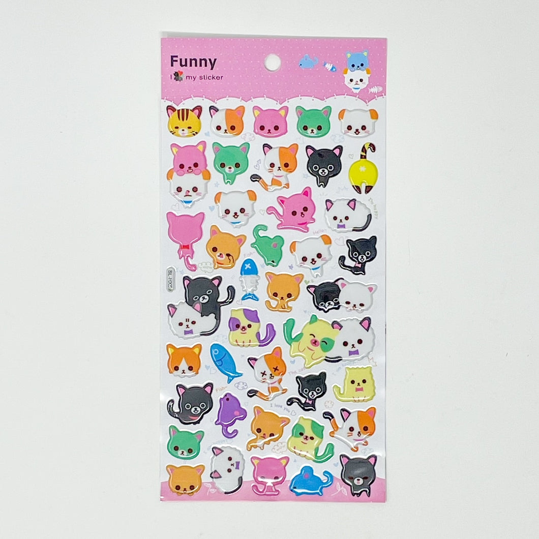 Banzai Funny Puffy Stickers - Cats - MAIDO! Kairashi Shop