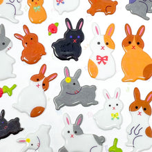Load image into Gallery viewer, Banzai Funny Puffy Stickers - Bunnies - MAIDO! Kairashi Shop
