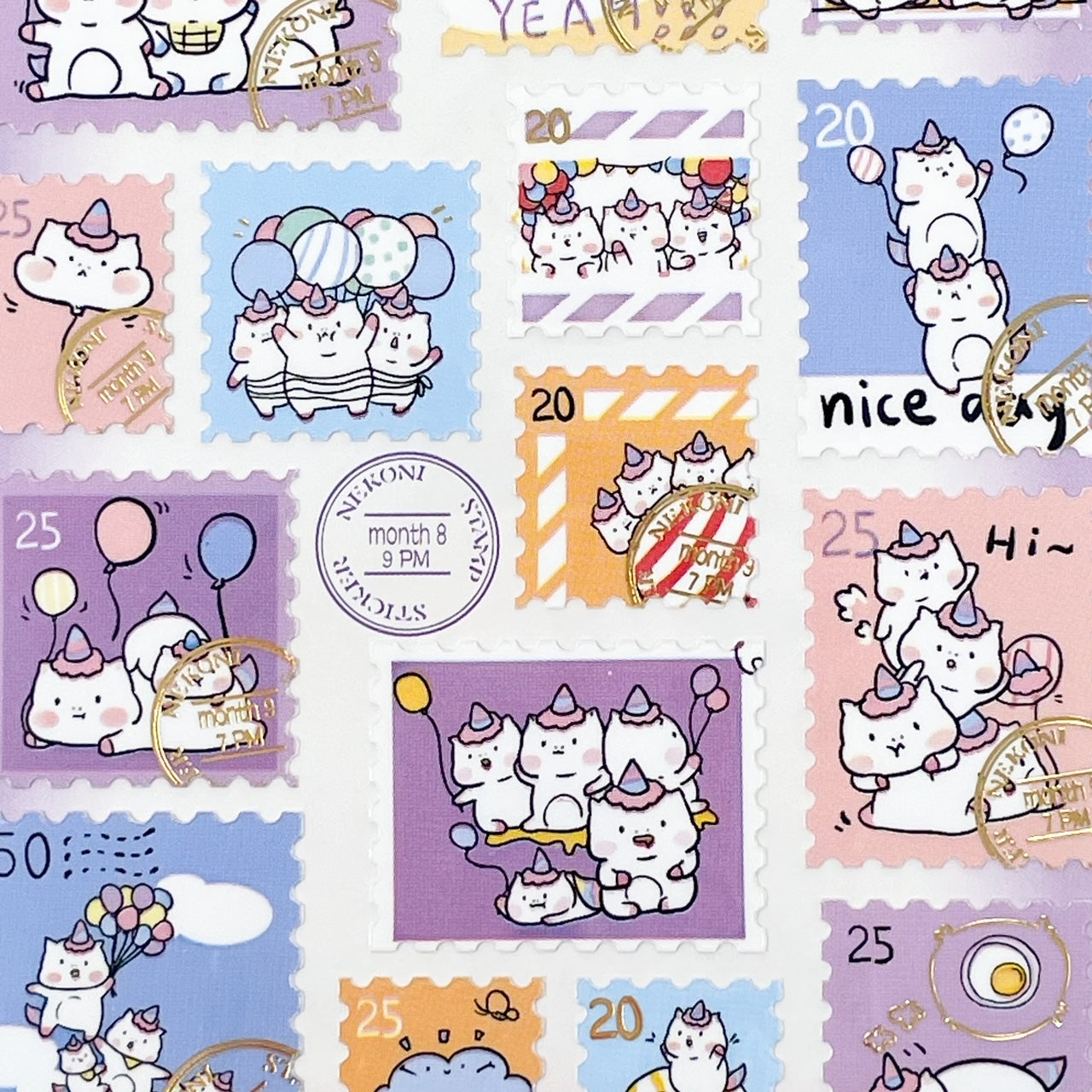 Nekoni Unicorn Stamp Stickers