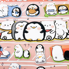 Load image into Gallery viewer, NEKOMI Koniwa Puffy Stickers - Penguin - MAIDO! Kairashi Shop
