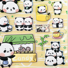 Load image into Gallery viewer, NEKOMI Koniwa Puffy Stickers - Panda - MAIDO! Kairashi Shop
