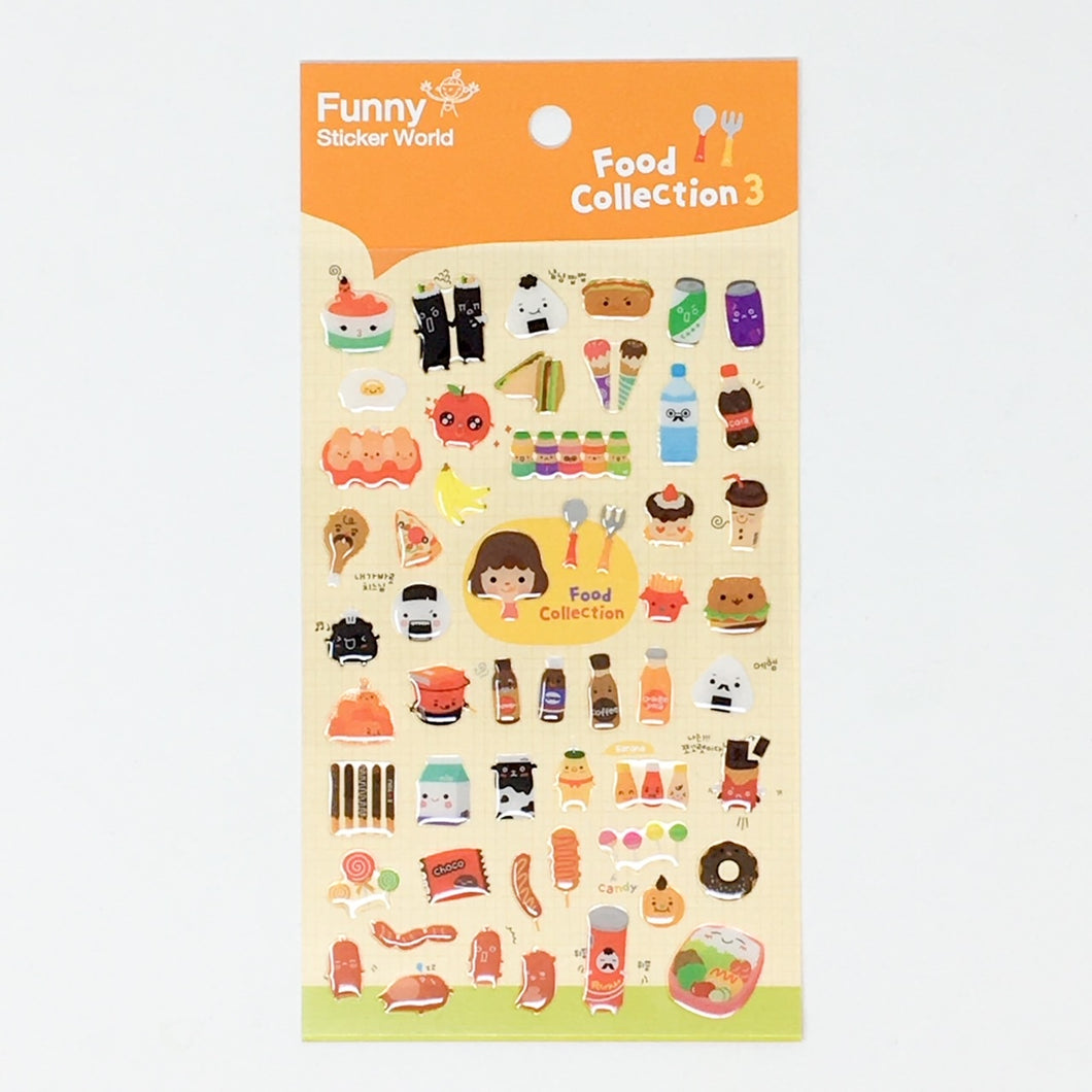Funny Food Collection Gel Stickers - MAIDO! Kairashi Shop