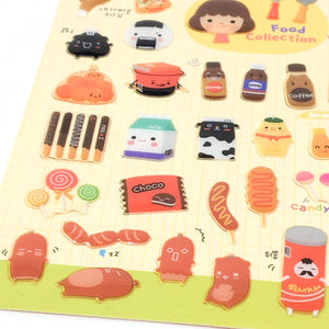 Funny Food Collection Gel Stickers - MAIDO! Kairashi Shop