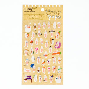 Funny Popo Rabbit Gel Stickers - MAIDO! Kairashi Shop