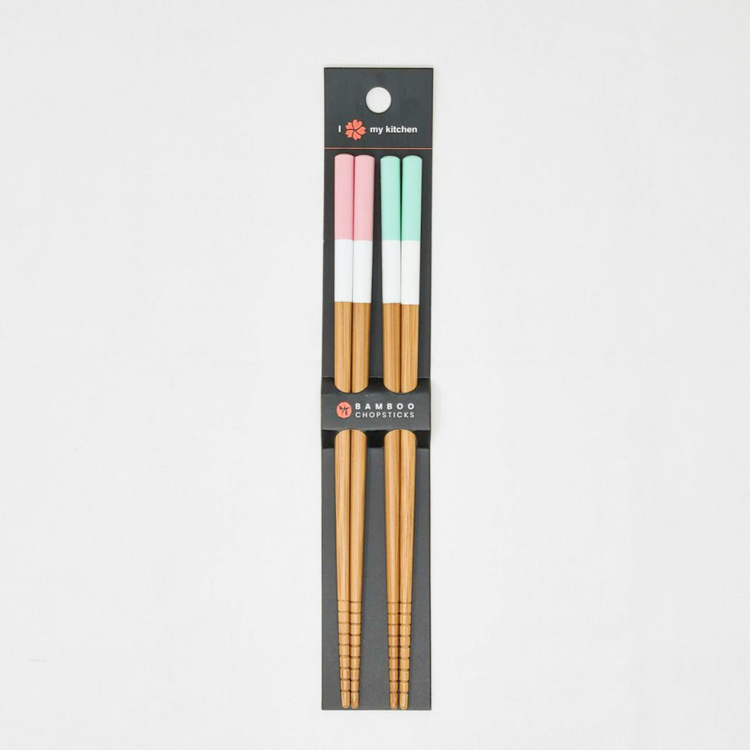 Banzai Living Chopsticks 2 Pairs Pink & Green - MAIDO! Kairashi Shop