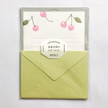 Load image into Gallery viewer, Midori Letterpress Letter Set - Pink Cherries - MAIDO! Kairashi Shop
