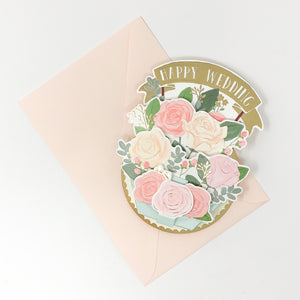 Greeting Life Happy Wedding Flower Pot Card - MAIDO! Kairashi Shop