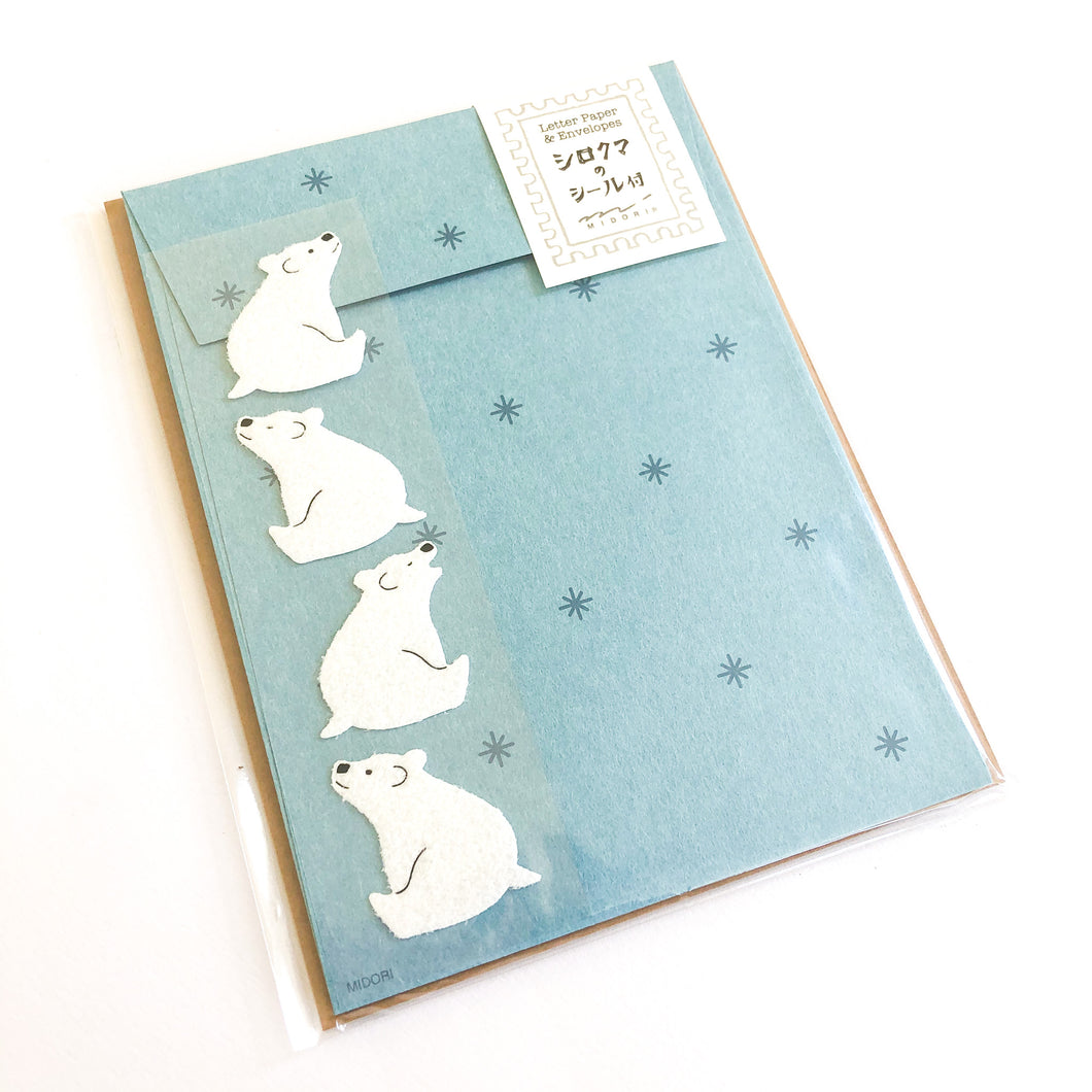 Midori Letter Set Polar Bear - MAIDO! Kairashi Shop
