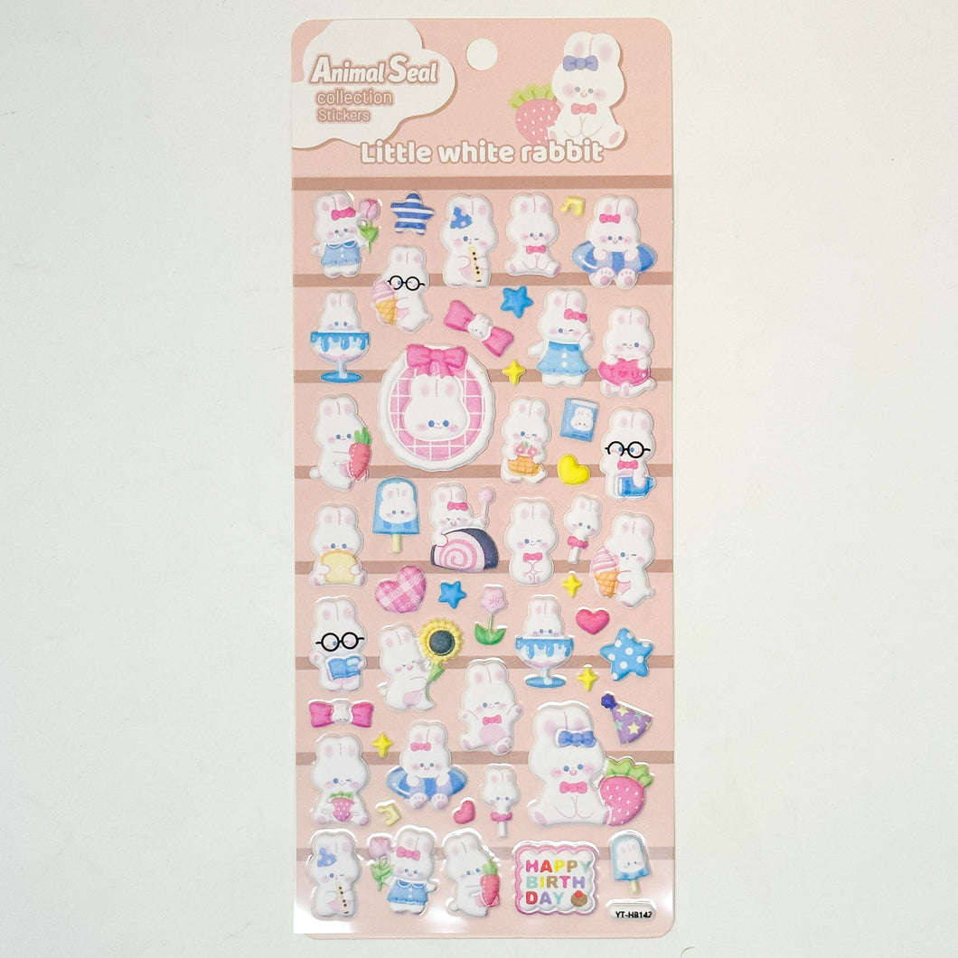 Little White Bunny Stickers - MAIDO! Kairashi Shop