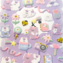 Load image into Gallery viewer, Shan Lee Mofu Mofu Happy Stickers - Cat - MAIDO! Kairashi Shop
