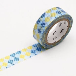 mt fab 15 mm checkers stripe blue washi tape - MAIDO! Kairashi Shop