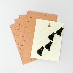 Midori Letter Set Black Cat - MAIDO! Kairashi Shop