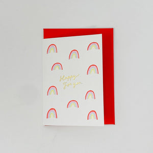 Greeting Life Lucky Letterpress Rainbow Mini Card - MAIDO! Kairashi Shop